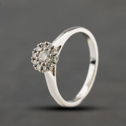 Second Hand 18ct White Gold 0.25ct Brilliant Cut Diamond Cluster Ring 41382585
