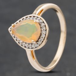 Second Hand 9ct Yellow Gold Ethiopian Opal Ring 41382709