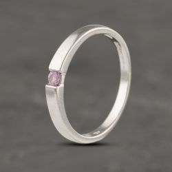 Second Hand 9ct White Gold Pink Topaz Solitaire Ring 41382992