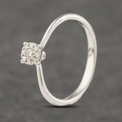 Second Hand 18ct White Gold 0.20ct Brilliant Cut Diamond Round Cluster Ring 41383060