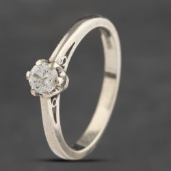 Second Hand 9ct White Gold 0.25ct Diamond Solitaire Ring 41383227