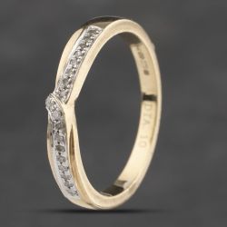 Second Hand 9ct Yellow Gold 0.10ct Diamond Half Eternity Ring 41383232