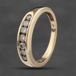 Second Hand 9ct Yellow Gold 0.33ct Diamond Half Eternity Ring 41383237