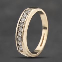 Second Hand 9ct Yellow Gold 0.20ct Diamond Half Eternity Ring 41383239