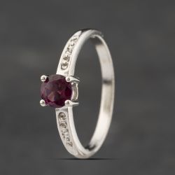 Second Hand 9ct White Gold Tourmaline & Diamond Dress Ring 41383313