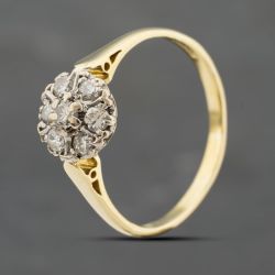 Second Hand 18ct Yellow Gold 0.20ct Diamond Cluster Ring 41383363