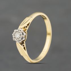 Second Hand Yellow Gold 0.10ct Diamond Solitaire Ring 41383365