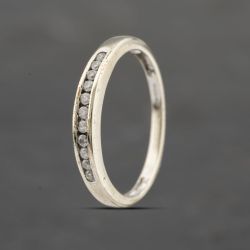Second Hand 9ct White Gold 0.17ct Brilliant Cut Diamond Channel Set Half Eternity Ring 41383376