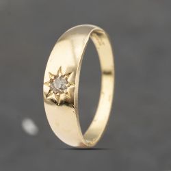 Second Hand Vintage 18ct Yellow Gold 0.05ct Brilliant Cut Diamond Dress Ring 41383440