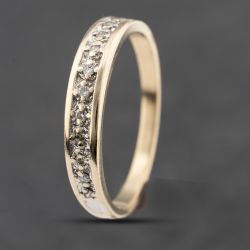 Second Hand 9ct Yellow Gold Diamond Half Eternity Ring 41383459