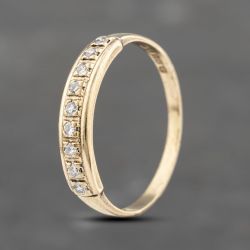 Second Hand 9ct Yellow Gold 0.18ct Brilliant Cut Diamond Half Eternity Ring 41383579
