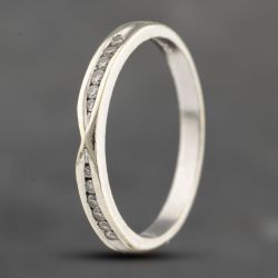 Second Hand 9ct White Gold Diamond Shaped 2.6mm Wedding Ring 41383603