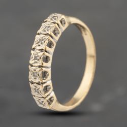 Second Hand Vintage 9ct Yellow Gold Diamond Half Eternity Ring 41383608