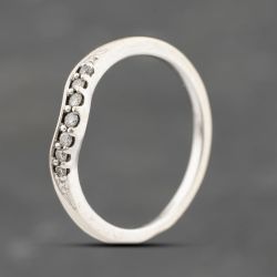 Second Hand 9ct White Gold 0.10ct Brilliant Cut Diamond Half Wishbone Ring 41383675