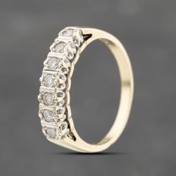 Second Hand 9ct Yellow Gold 0.25ct Brilliant Cut Diamond Half Eternity Ring 41383679