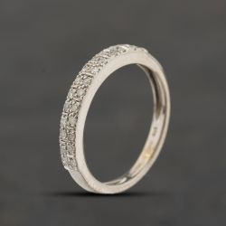 Second Hand 9ct White Gold 0.15ct Diamond Half Eternity Ring 41383688
