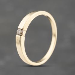 Second Hand 9ct Yellow Gold 0.10ct Brilliant Cut Cognac Diamond Solitaire Ring 41383717