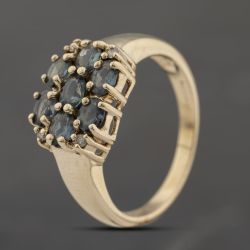 Second Hand 9ct Yellow Gold Alexandrite & 0.04ct Diamond Cluster Ring 41383747