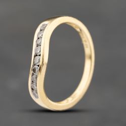 Second Hand 9ct Yellow Gold 0.25ct Brilliant Cut Diamond Half Wishbone Ring 41383769