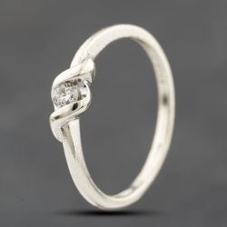 Second Hand 9ct White Gold 0.09ct Diamond Solitaire Ring 41383823