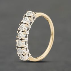 Second Hand 9ct Yellow Gold 0.14ct Brilliant Cut Diamond Half Eternity Ring 41383973