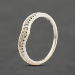 Second Hand 18ct White Gold 0.10ct Brilliant Cut Diamond Half Wishbone Ring 41383982