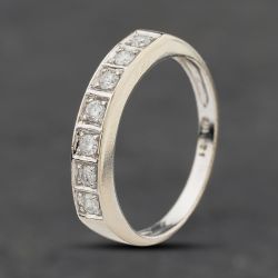 Second Hand 9ct White Gold 0.21ct Diamond Half Eternity Ring 41384066