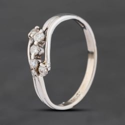 Second Hand 18ct White Gold 0.22ct Brilliant Cut Diamond Five Stone Ring 41384079