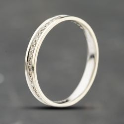 Second Hand 9ct White Gold 0.15ct Brilliant Cut Diamond Half Eternity Ring 41384165