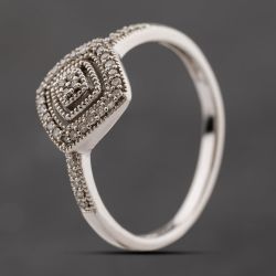 Second Hand 9ct White Gold 0.12ct Diamond Marquise Shaped Cluster Ring 41384296