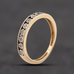 Second Hand 9ct Yellow Gold Brilliant Cut Diamond Half Eternity Ring 41384373
