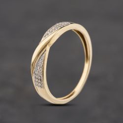 Second Hand Yellow Gold Diamond Crossover Ring 41384377