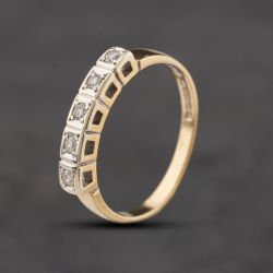 Second Hand 9ct Yellow Gold Diamond Five Stone Ring 41384378