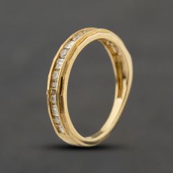 Second Hand 9ct Yellow Gold 0.25ct Diamond Half Eternity Ring 41384481