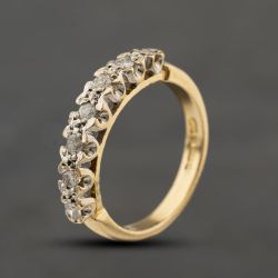 Second Hand 9ct Yellow Gold Brilliant Cut Diamond Half Eternity Ring 41384485