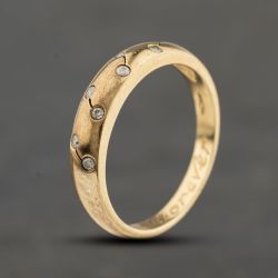 Second Hand 9ct Yellow Gold 0.08ct Brilliant Cut Diamond Band Ring 41384489