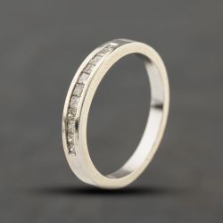 Second Hand 9ct White Gold Diamond Channel Set Half Eternity Ring 41384492