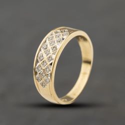 Second Hand 9ct Yellow Gold 0.10ct Diamond Set Band Ring 41384493