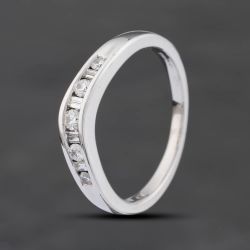 Second Hand 18ct White Gold 0.20ct Diamond Half Wishbone Ring 41384537