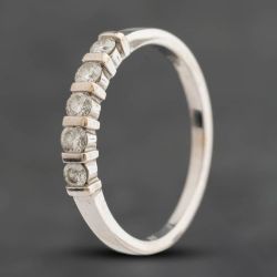 Second Hand 18ct White Gold Brilliant Cut Diamond Half Eternity Ring 41384959