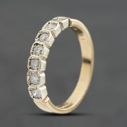 Second Hand 9ct Yellow Gold 0.35ct Brilliant Cut Diamond Half Eternity Ring 41384978