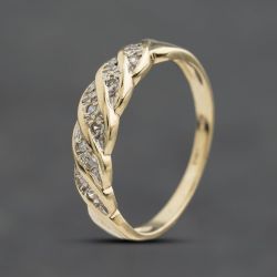 Second Hand 9ct Yellow Gold 0.05ct Diamond Dress Ring 41385007