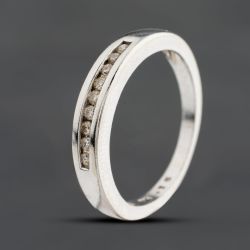 Second Hand White Gold Brilliant Cut Diamond Channel Set Half Eternity Ring 41385016