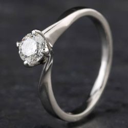 Second Hand Platinum 0.50ct Brilliant Cut Diamond Twist Solitaire Ring 4148046