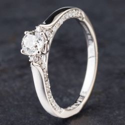 Second Hand 18ct White Gold 0.50ct Brilliant Cut Diamond Forever Solitaire Ring 4148098