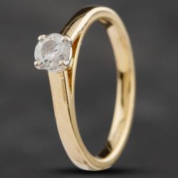 Second Hand 18ct Yellow Gold 0.33ct Brilliant Cut Diamond Solitaire Ring 41481006