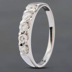 Second Hand 18ct White Gold 1.00ct Brilliant Cut Diamond Half Eternity Ring 41481191