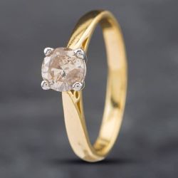 Second Hand 18ct Yellow Gold 0.75ct Brilliant Cut Diamond Solitaire Ring 41481578