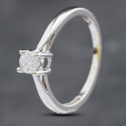 Second Hand 18ct White Gold 0.25ct Brilliant Cut Diamond Solitaire Ring 41481704
