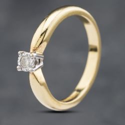 Second Hand 18ct Yellow Gold 0.05ct Brilliant Cut Diamond Solitaire Ring 41481718
